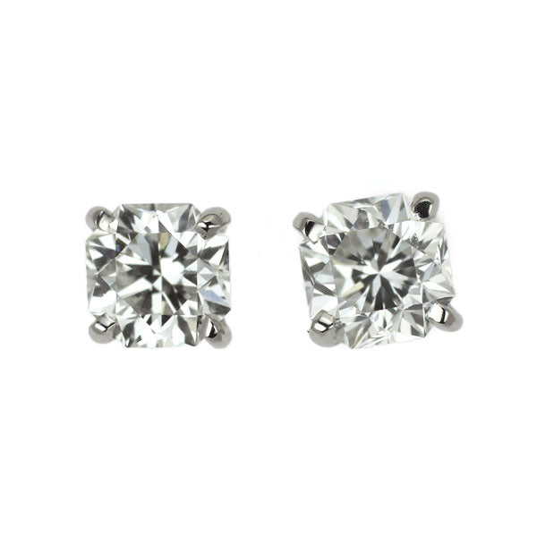 New Pt900/Pt950 Flanders Cut Diamond Earrings 0.533ct H VS1 