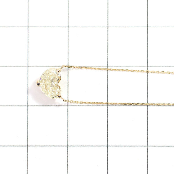 Brand new K18YG heart-shaped diamond pendant necklace 0.867ct VLY VS2 