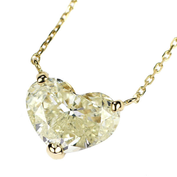 Brand new K18YG heart-shaped diamond pendant necklace 0.867ct VLY VS2 