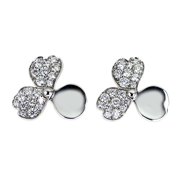 Tiffany Pt950 Diamond Earrings Paper Flower 