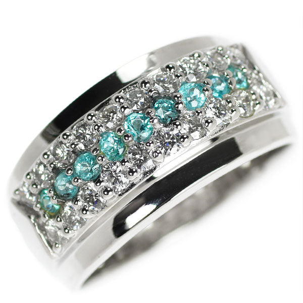 Pt900 Paraiba Tourmaline Diamond Ring 0.29ct D0.60ct 