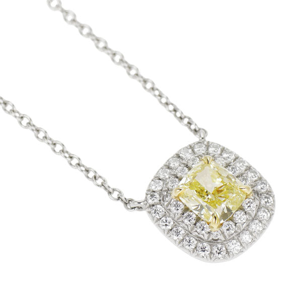 Tiffany K18/Pt950 Yellow Diamond Pendant Necklace Soleste 41.0cm《Selby Ginza Store》[S, Like New, Polished] [Used] 