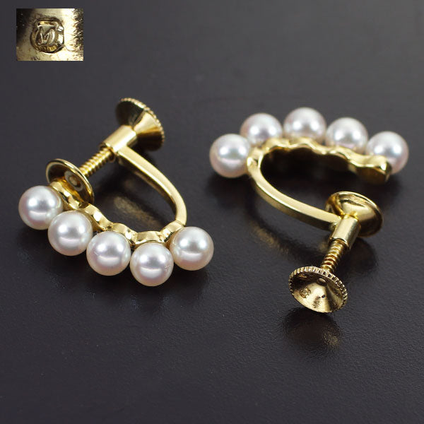 MIKIMOTO K18YG Baby Pearl Earrings, Diameter approx. 3.5mm 