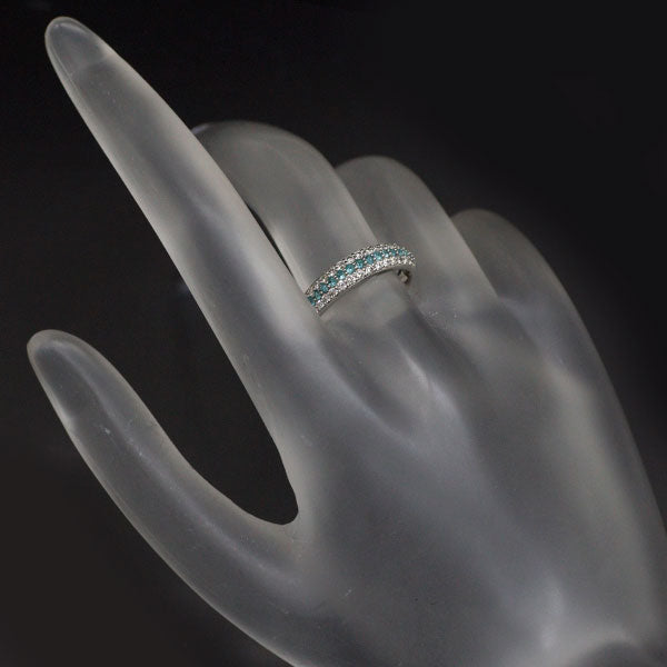 Pt900 Paraiba Tourmaline Diamond Ring 0.15ct D0.32ct 