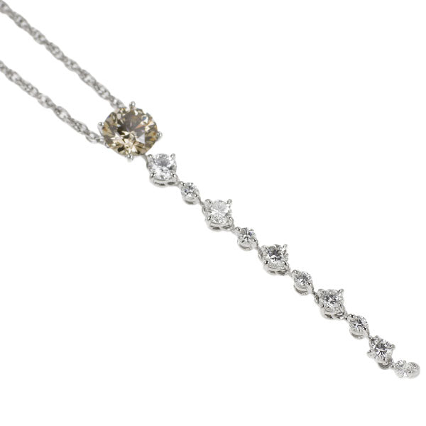 Kashikei Pt900/Pt850 Brown Diamond Pendant Necklace 1.062ct D0.70ct 