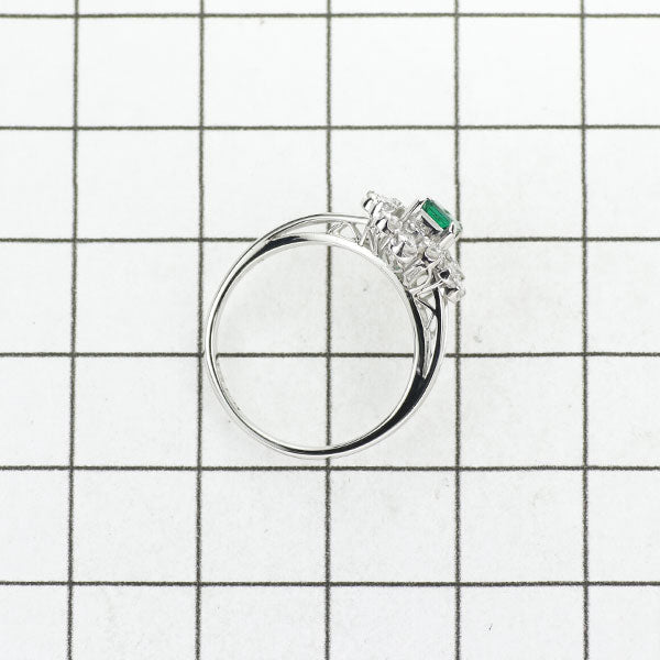 Pt900 エメラルド ダイヤモンド リング 0.20ct D0.27ct