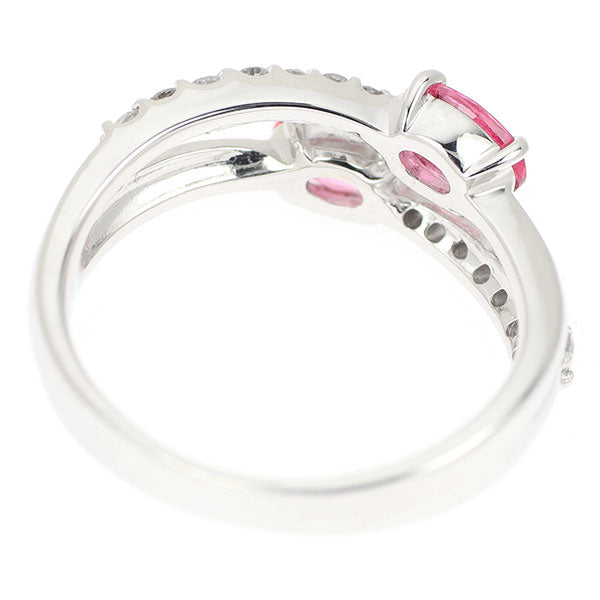 K18WG Pink Spinel Diamond Ring 0.84ct D0.20ct 