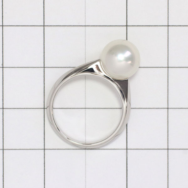 Mikimoto Pt950 Akoya pearl ring, diameter approx. 9.3mm 