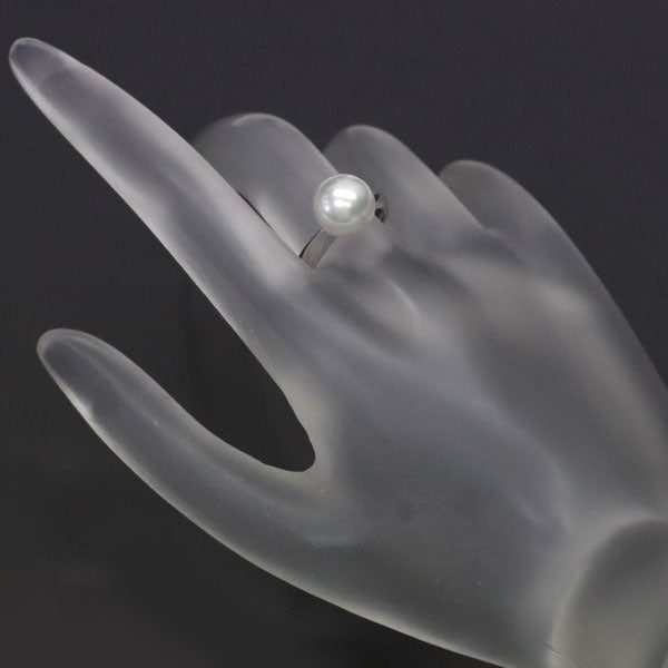 Mikimoto Pt950 Akoya pearl ring, diameter approx. 9.3mm 