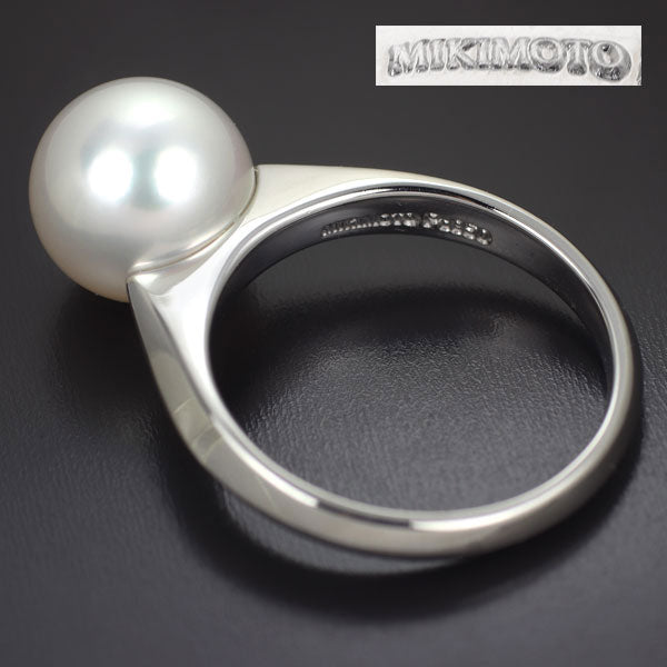 Mikimoto Pt950 Akoya pearl ring, diameter approx. 9.3mm 