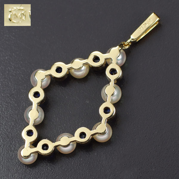 MIKIMOTO K18YG Baby Pearl Sapphire Pendant Top Diameter approx. 3.4-3.8mm 