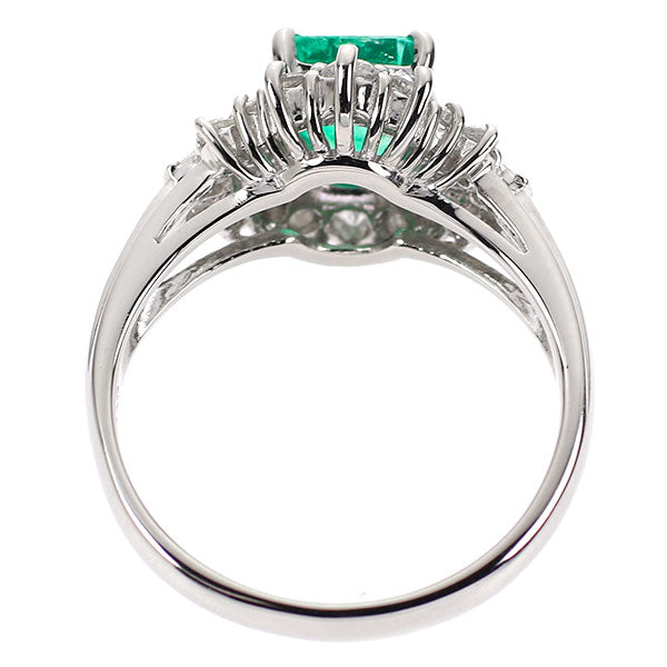 Pt900 Emerald Diamond Ring 0.93ct D0.40ct 