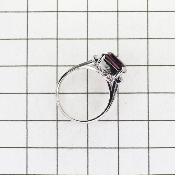 Ginza Miwa Pt900 Rhodolite Garnet Diamond Ring 5.17ct D0.14ct 