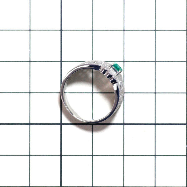 Pt900 エメラルド ダイヤモンド リング 0.221ct D0.18ct