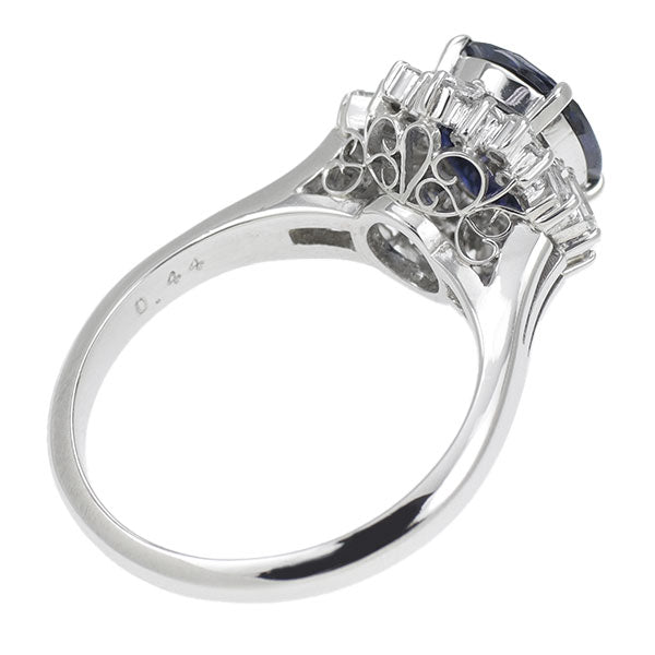 Pt900 Sapphire Diamond Ring 1.62ct D0.44ct 