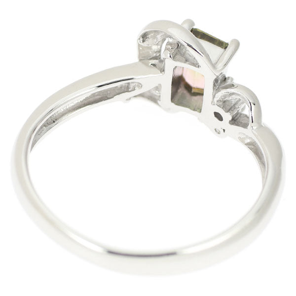Pt900 Bicolor Tourmaline Diamond Ring 0.43ct D0.05ct 