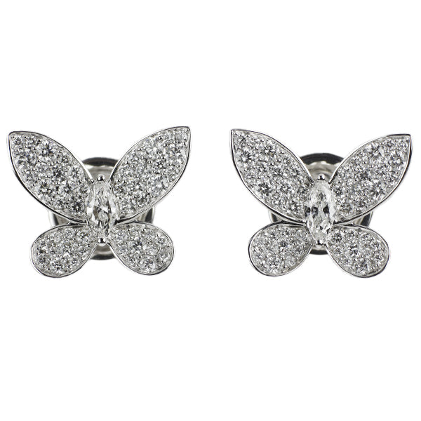 Graff K18WG Diamond Earrings 1.10ct Butterfly Small 《Selby Ginza Store》 [S, Like New, Polished] [Used] 
