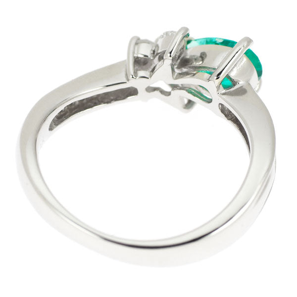 Pt900 Emerald Diamond Ring 0.48ct D0.38ct 