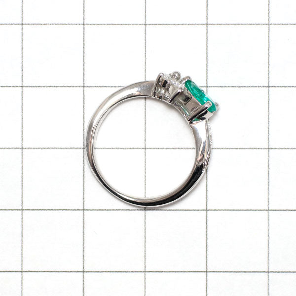 Pt900 Emerald Diamond Ring 0.48ct D0.38ct 