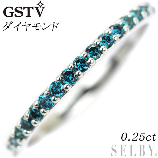 GSTV Pt950 トリートブルー ダイヤモンド リング 0.25ct ハーフエタニティ – セルビーオンラインストア