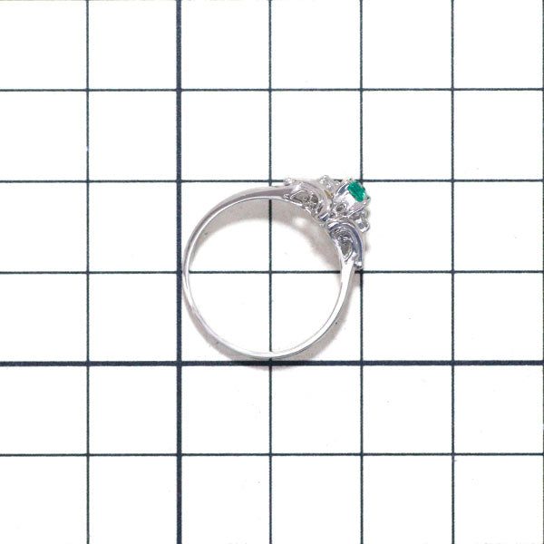 Mitsukoshi Pt900 emerald diamond ring 0.15ct 