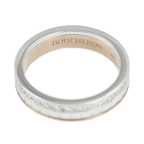 Boucheron K18WG/PG Diamond Ring Quatre Half White Ceramic Size 47 