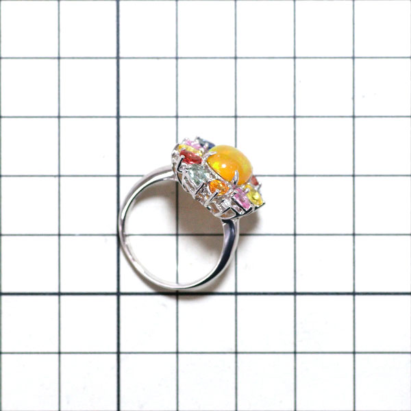 Cosmidia/Tatsuhiko Kawasaki K18WG Ethiopian Opal Color Sapphire Diamond Ring 1.711ct S2.520ct D0.080ct 