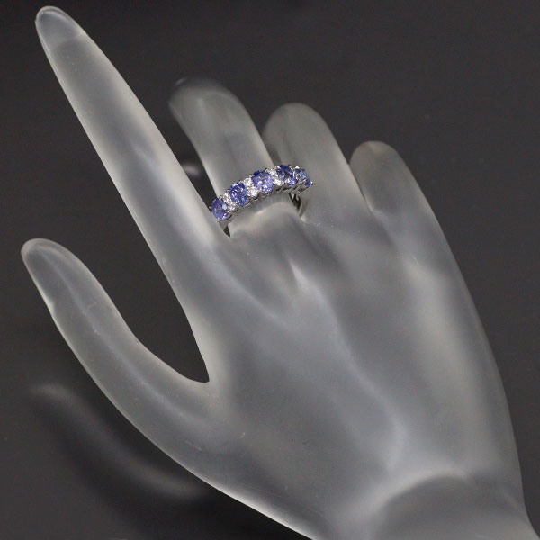 Pt900 Tanzanite Diamond Ring 1.30ct D0.23ct 