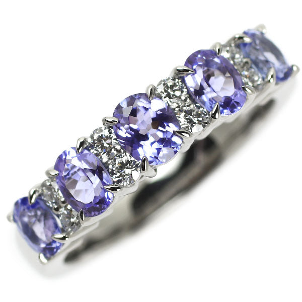 Pt900 Tanzanite Diamond Ring 1.30ct D0.23ct 