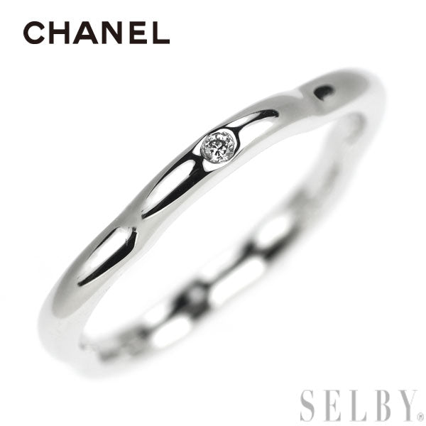 Chanel K18WG Diamond Ring Camellia Size 45 