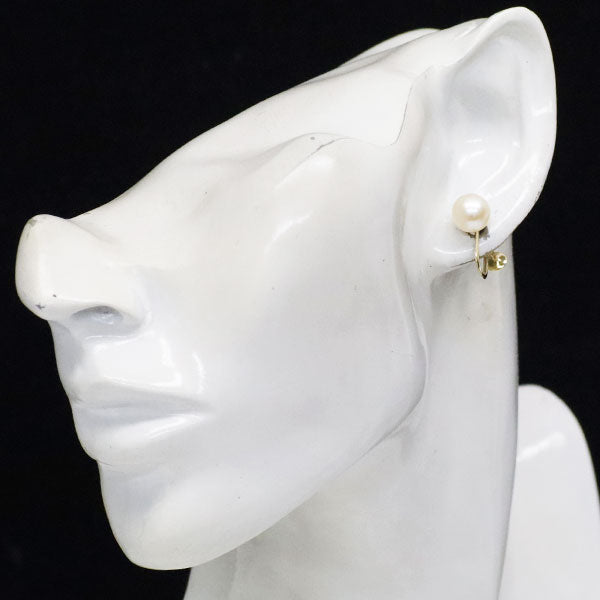 Mikimoto K14YG Akoya pearl earrings, diameter approx. 8.1-8.3mm 
