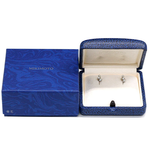 MIKIMOTO K18WG Diamond Earrings 0.34ct 