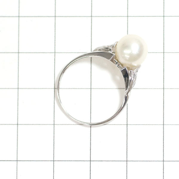 MIKIMOTO K14WG Akoya pearl ring, diameter approx. 8.5mm 