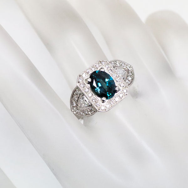 Pt900 Brazilian Alexandrite Diamond Ring 1.39ct D0.38ct Rare 