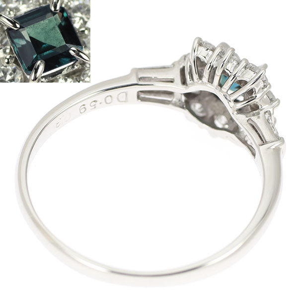 Rare Pt900 Alexandrite Diamond Ring 0.30ct D0.59ct 