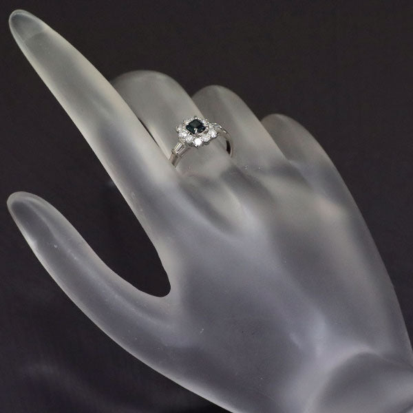 Rare Pt900 Alexandrite Diamond Ring 0.30ct D0.59ct 