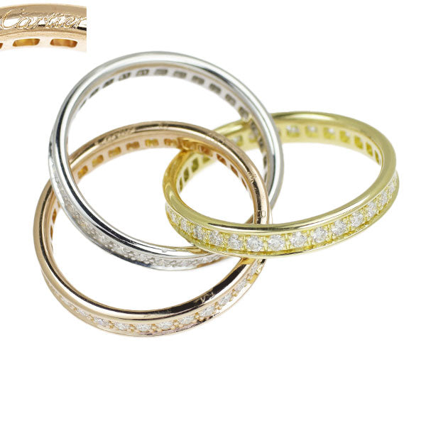 Cartier K18YG/WG/PG Diamond Ring Three Bangles #14.0《Selby Ginza Store》[S, Like New, Polished] [Used] 