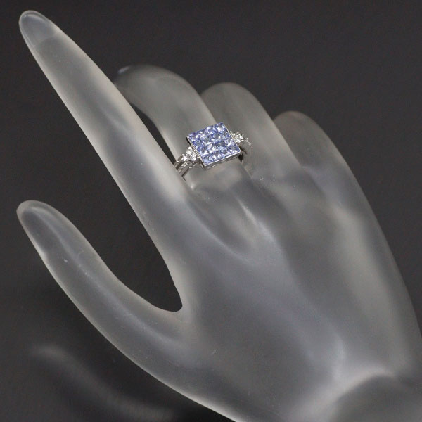 GSTV K18WG Tanzanite Diamond Ring 0.28ct Mystery Setting 