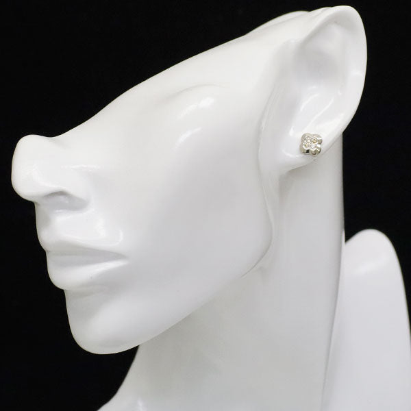 Kashikei K18WG Brown Diamond Earrings 0.12ct Flower 
