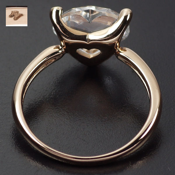 Ponte Vecchio K18PG Heart Shape Crystal Diamond Ring 2.52ct D0.008ct 