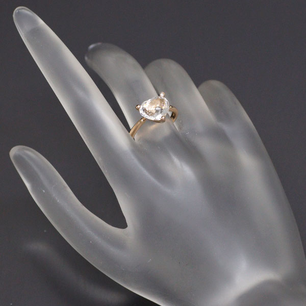 Ponte Vecchio K18PG Heart Shape Crystal Diamond Ring 2.52ct D0.008ct 