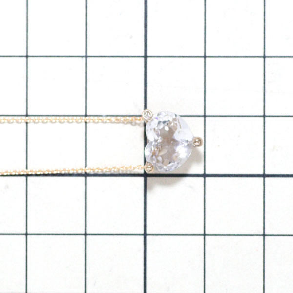 Ponte Vecchio K18PG Heart Shape Crystal Diamond Pendant Necklace 2.46ct D0.008ct 