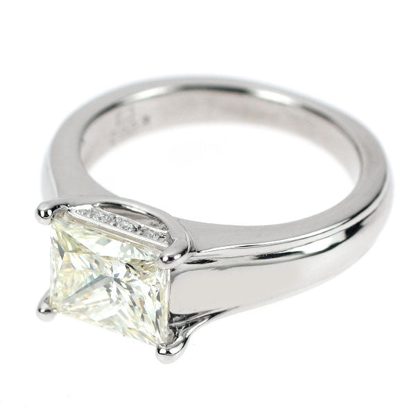 Heiwado Trading Pt950 Princess Cut Diamond Ring 2.022ct L VS2 D0.03ct 