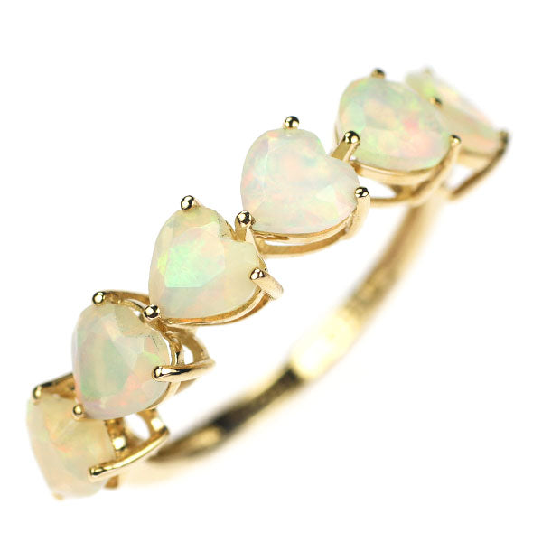 K18YG Heart Shape Opal Ring 1.75ct Single Letter 