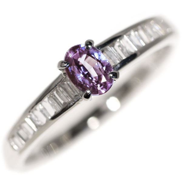 Rare Pt900 Alexandrite Diamond Ring 0.25ct D0.25ct 