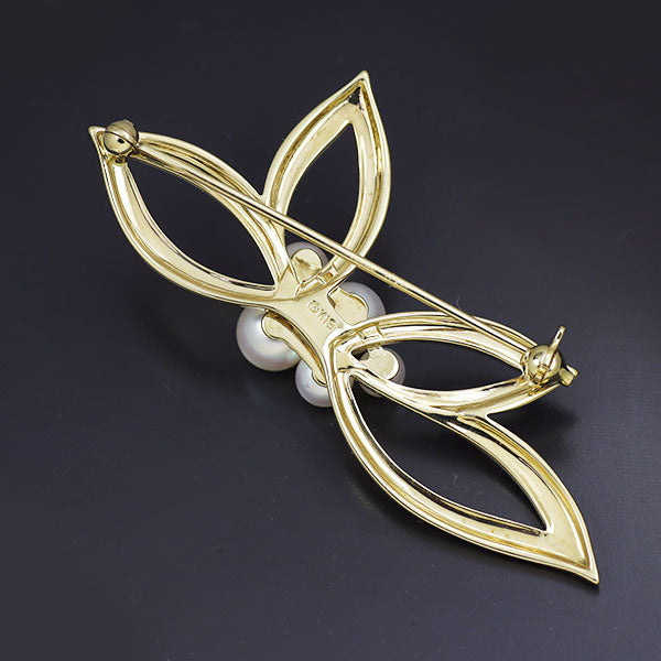 MIKIMOTO K18YG Akoya pearl brooch, diameter approx. 4.0-6.2mm 