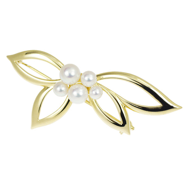 MIKIMOTO K18YG Akoya pearl brooch, diameter approx. 4.0-6.2mm 