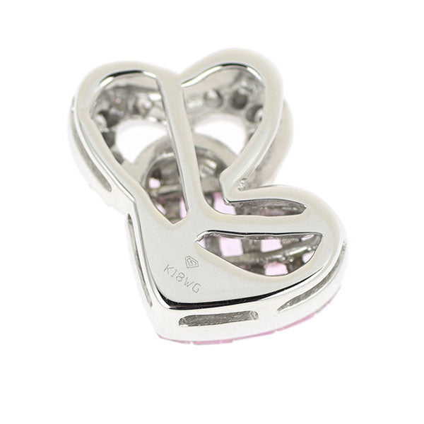 Les Essentiels K18WG Pink Sapphire Diamond Pendant Mystery Setting Heart 
