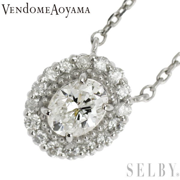 Vendome Aoyama Pt950/Pt850 Diamond Pendant Necklace 0.24ct 