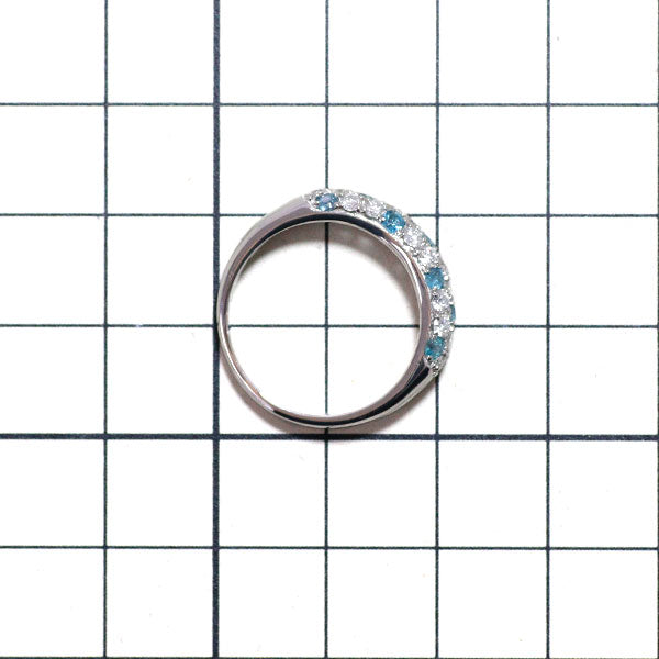 Pt950 パライバトルマリン ダイヤモンド リング 0.38ct D0.68ct パヴェ